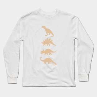 Minimalist Dinosaur in Bronze Long Sleeve T-Shirt